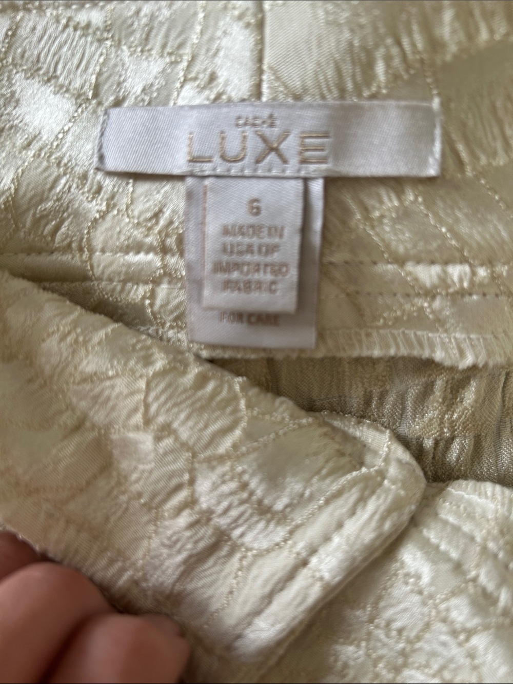 Cache Cream Croc-Embossed Pants - Picture 4 of 8